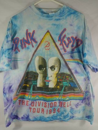 Vintage 1994 Pink Floyd The Division Bell Tour Tie Dye T Shirt Xl