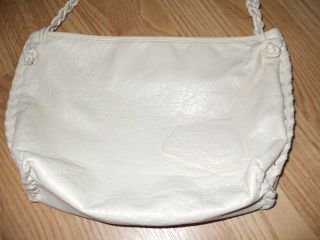Vintage Carlos Falchi Beige Leather Shoulder Bag Braided Strap & Details
