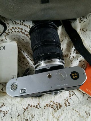 Vtg.  Nikon FM 35mm SLR Film Camera 3 Lenses Nikkor 55mm F/3.  5,  Tamron,  Promura 6