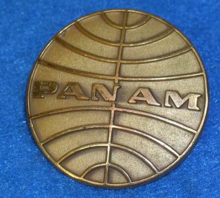 Vintage Paa 1960 - 1979 Pan Am Pilot Brass Hat Badge Pan American World Airways