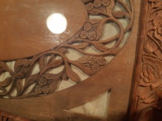 ANTIQUE VINTAGE OLD WOODEN HAND CARVED BUTLERS TEA SERVING TRAY TABLE DISPLAY 4