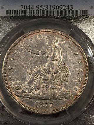 Stunning & Rare Piece Of US Trade History - 1877 TRADE DOLLAR PCGS AU DETAILS 2