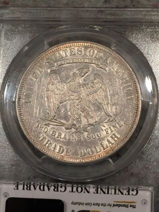 Stunning & Rare Piece Of US Trade History - 1877 TRADE DOLLAR PCGS AU DETAILS 6