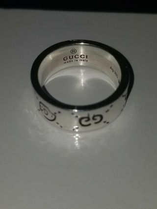 Gucci Ghost GG 925 Sterling Silver Ring Size 9 Made in Italy Very Rare 5