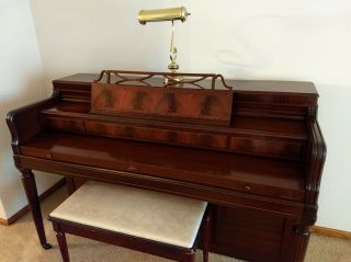 Vintage Baldwin Acrosonic Upright Piano,  Light And Bench -