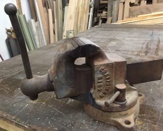 Rare Vintage Craftsman 5162 Heavy Duty Cast Iron Bench Vise 1930’s - 1940’s Usa