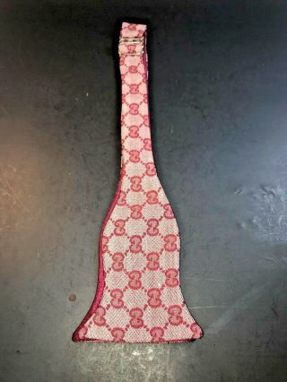 Handsome Gucci Gg Adjustable Self Tie Bow Tie Red/ One Of A Kind Exclusive