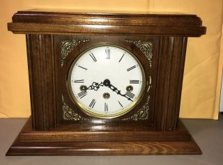 Vintage Mason & Sullivan Westminster Chime Key Wind Clock Lion Heads Pillars,