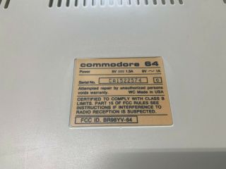Vintage Commodore 64 C Computer - No power supply 8