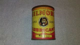 Rare Oil Can Gilmore Lion Head Motor Oil 1 Lb Grease Can