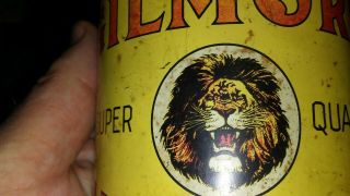 rare oil can gilmore lion head motor oil 1 lb grease can 6