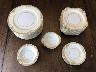 Vintage Noritake Fine China Sonora 35 Pc Dining Set Plates Bowls Japan (c1)