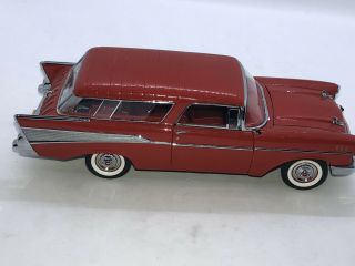 Vtg Danbury 1957 Chevrolet Bel Air Nomad Station Wagon 1:24 Die Cast Red