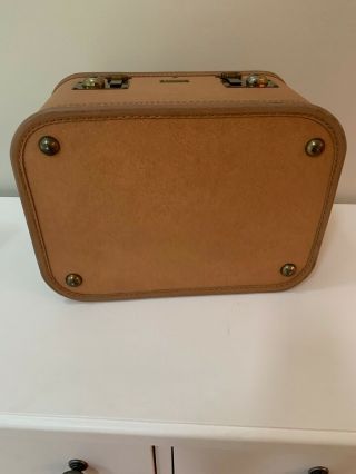 VTG JC HIGGINS Carry On Train Case Luggage Suitcase Makeup Tan With Mirror KEYS 7