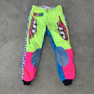 Vtg 90s JT Racing Motocross Moto X Multicolor Pants 32 Fox Image 80s 90s 2
