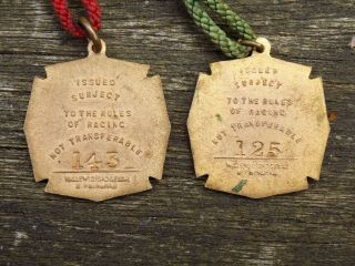 Pair Vintage 1947 and 1948 HAMILTON PARK RACE CLUB Horse Racing Members Badges 8