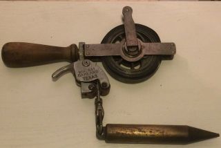 Vintage Lufkin Little Joe Mechanical Plumb Brass Bob Oil Gauging Tool Gauge 2