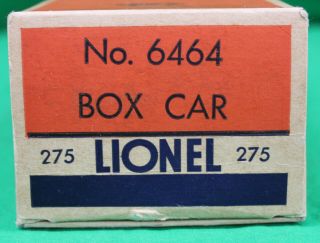 Vintage Lionel No.  6464 - 275 Box Car (state Of Maine) Empty Box