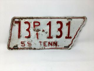 Vintage 1955 Tennessee Commercial License Plate