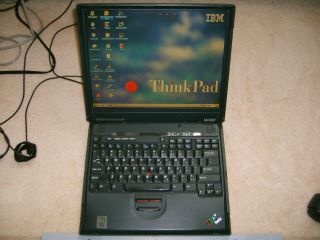 Vintage Ibm Thinkpad A22m Laptop With Windows 95 Installed,  Floppy Drive,  Rare