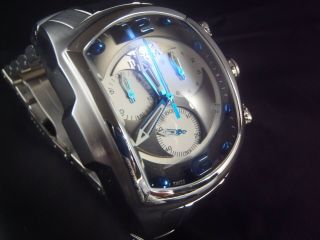 Invicta Lupah Revolution Swiss Chronograph Stainless Steel Blue Watch 1688 Rare