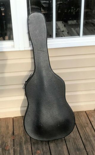 Vintage Black Hardshell Acoustic Guitar Case