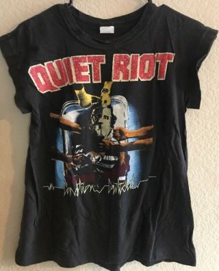 Quiet Riot Vintage Glow In Dark Critical 1984 World Tour Concert Shirt