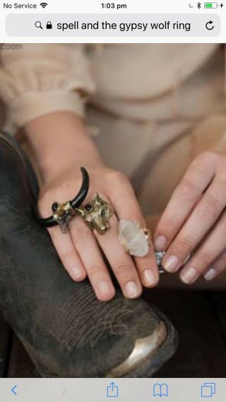 Spell And The Gypsy Collective Wolf Ring With Onyx Rare