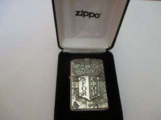 Rare Vintage Bosnia Zippo Lighter Circa 1996