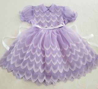Vintage Girls Purple Sheer Nylon Party Dress Childrens Clothes