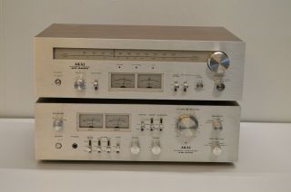 Vintage Large Silver Face Akai Am - 2600 Intergated Amplifier,  At - 2600 Am - Fm Tuner
