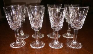 8 Vintage Waterford Crystal Lismore Sherry Glasses 5 1/8 " Gothic Mark Ireland