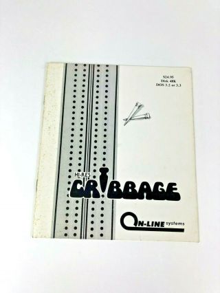 Rare 80s Apple Ii /,  Hi - Res Cribbage By Online Systems - Instruction Booklet