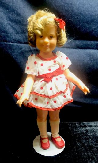 Shirley Temple Doll Collectible Antique Vintage Curly Hair 1972 Red Polka Dot