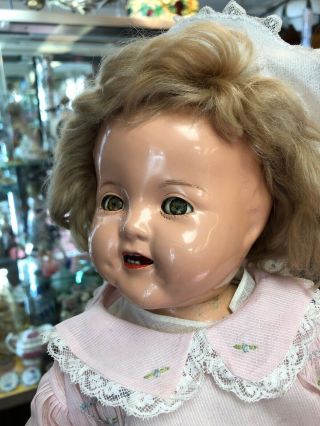 Rare 19 Inch Shirley Temple Baby By Ideal Composition 1935 Flirty Eyes 2