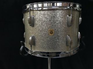 Ludwig 60s Vintage 8x12 Tom Drum Silver Sparkle All No Res