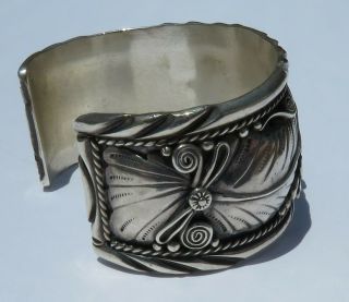 Navajo Danny Dale - Large Vintage Sterling and Turquoise Cuff Bracelet 8