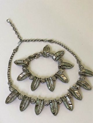 Pennino Vintage Signed Leaf Drop Necklace & Bracelet Rare