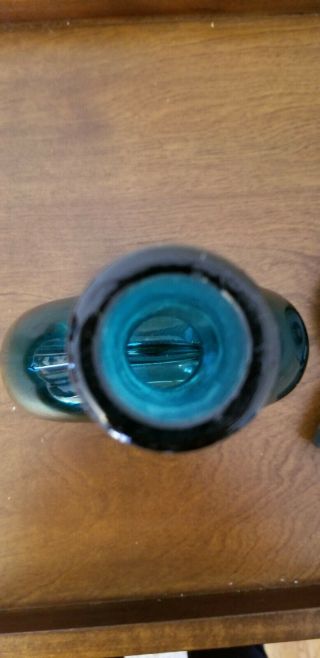 Vintage BLENKO Wayne Husted 5931 Aqua/Turquoise decanter 8