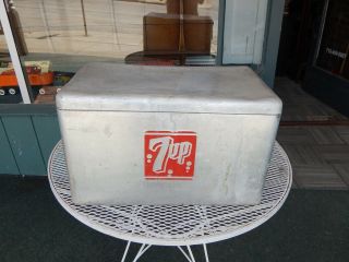 Authentic Vintage Aluminu 7 Up Soda Cooler / Trunk / Chest - Unrestored