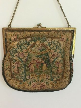 Vintage Micro Petit Point Evening Bag/purse - Classical Figures -