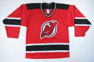 Vintage 90s Jersey Devils Ccm Maska Sewn Red Nhl Hockey Blank Jersey M