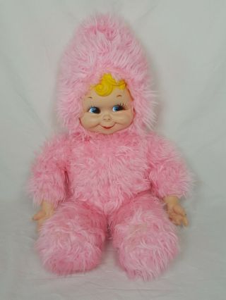 Vintage Rushton Rubber Face Snow Baby Doll Pink Large 19 Inch