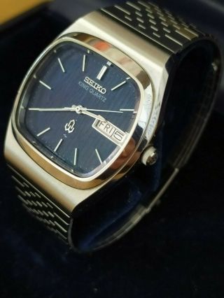 Seiko King Quartz 5856 - 5010 [rare blue with bracelet,  box and looks NOS] 4