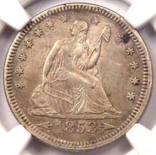 1853 Arrows & Rays Seated Liberty Quarter 25c - Ngc Au Details - Rare Type Coin