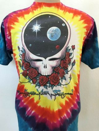 Vintage Grateful Dead 1992 Space Your Face Liquid Blue? Tie Dye Tee T - Shirt