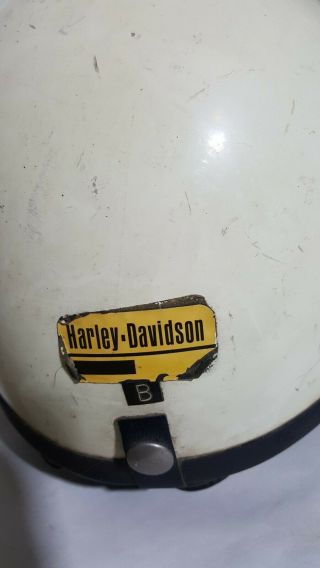 VTG Harley Davidson Helmet Leather Fiberglass Man Cave Half Shell Motorcycle 4