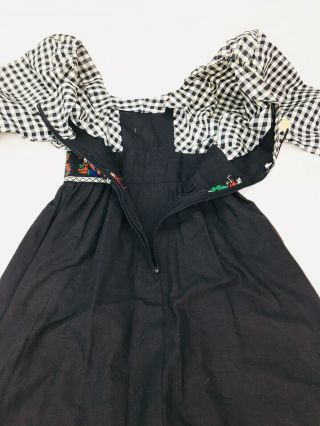 Vintage Black Label Gunne Sax Gingham Maxi Dress with Zip - up Sleeves Size 11 6