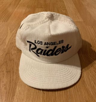 Vintage Sports Specialties Los Angeles Raiders Script Corduroy Cap Hat