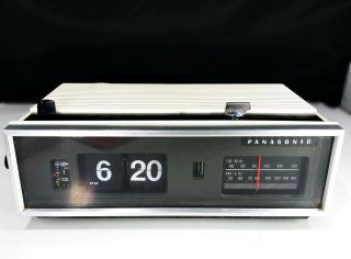 Vintage 1970 Panasonic National Rc - 7021 Fm/am Flip Alarm Clock Radio Rare